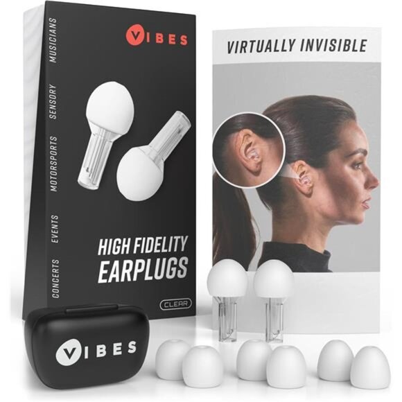 High Fidelity Concert Ear Plugs-Reusable Noise Reduction Earplugs for Loud Music - Picture 1 of 7